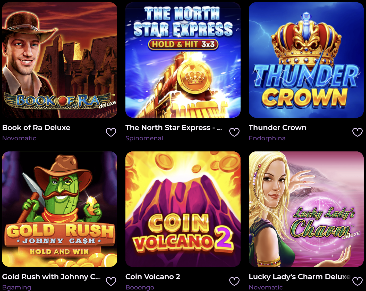 Ukázka slotových her na Spinanga Casino